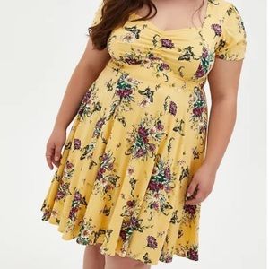 Torrid Yellow Print Dress
